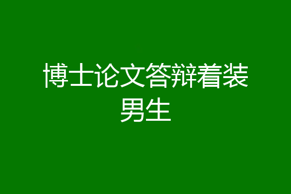 博士论文答辩着装男生