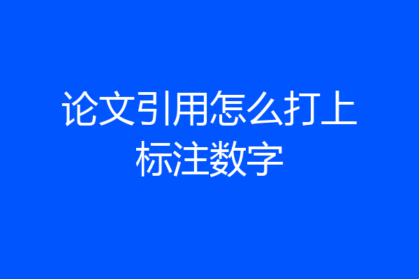 论文引用怎么打上标注数字
