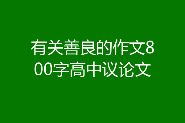 有关善良的作文800字高中议论文