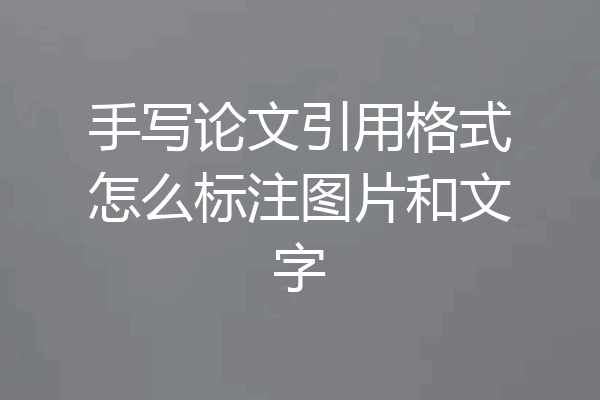 手写论文引用格式怎么标注图片和文字