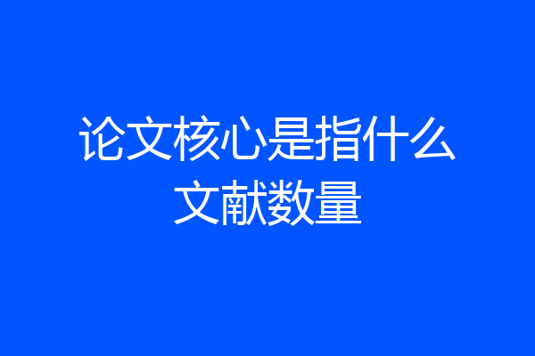 论文核心是指什么文献数量
