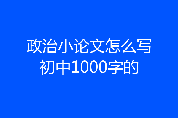政治小论文怎么写初中1000字的