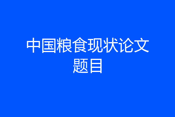 中国粮食现状论文题目