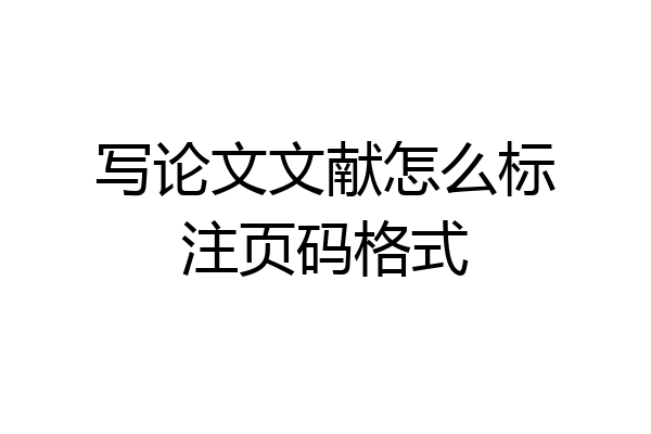 写论文文献怎么标注页码格式