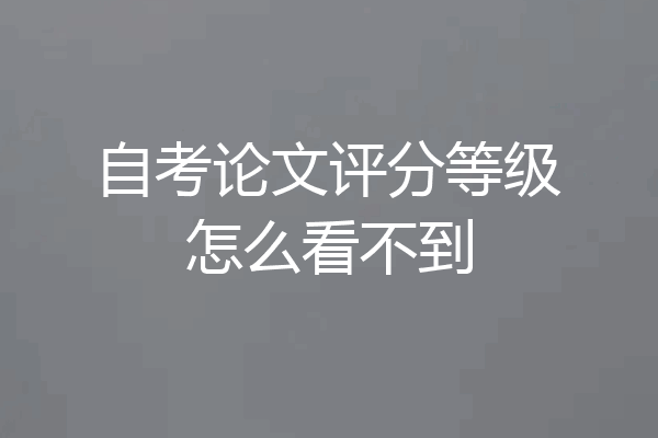 自考论文评分等级怎么看不到