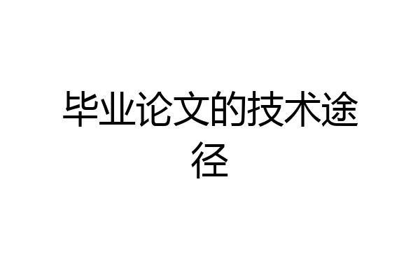 毕业论文的技术途径