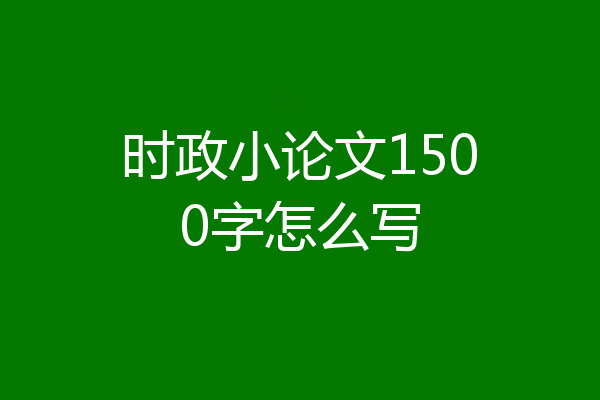 时政小论文1500字怎么写