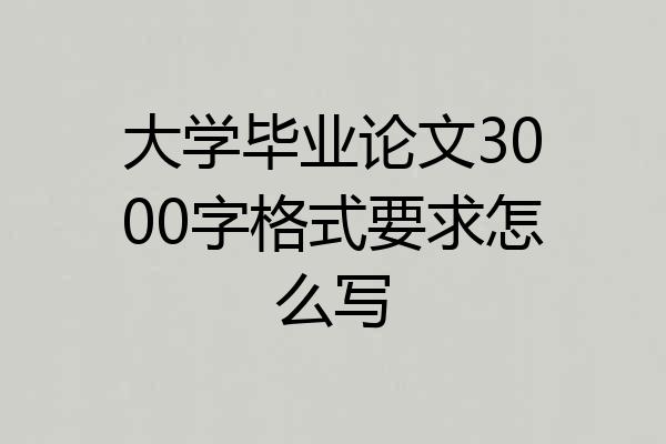 大学毕业论文3000字格式要求怎么写