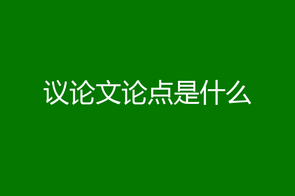议论文论点是什么