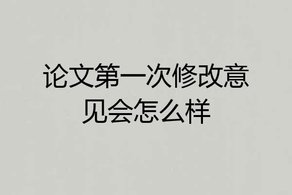 论文第一次修改意见会怎么样