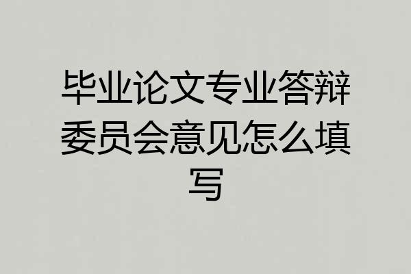 毕业论文专业答辩委员会意见怎么填写
