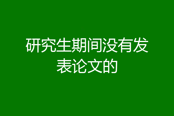 研究生期间没有发表论文的