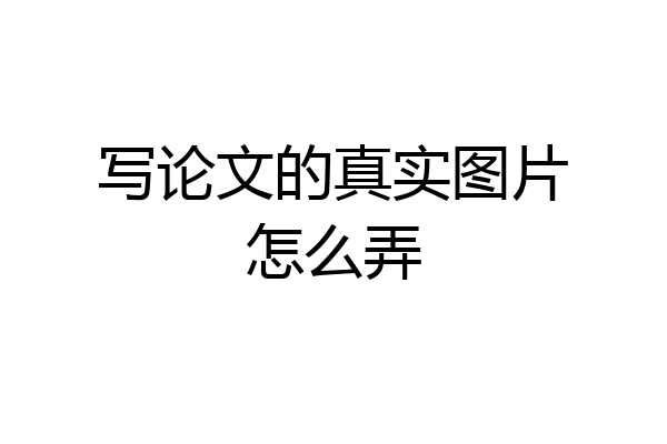 写论文的真实图片怎么弄