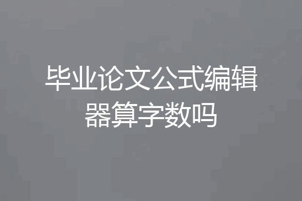 毕业论文公式编辑器算字数吗
