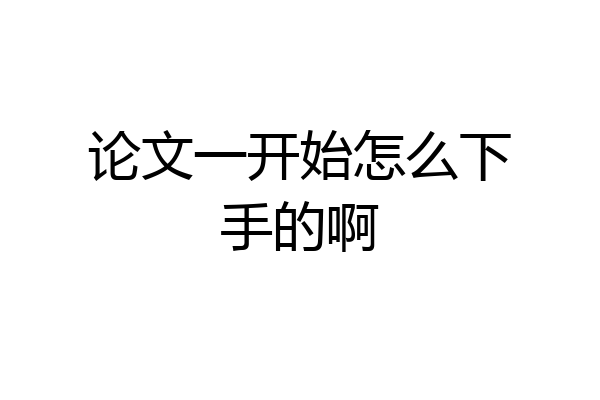 论文一开始怎么下手的啊