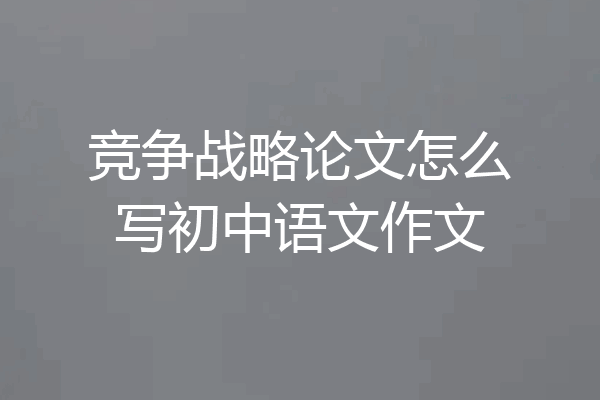 竞争战略论文怎么写初中语文作文