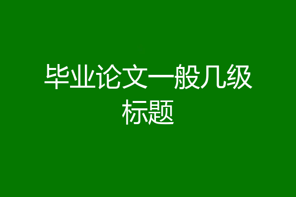 毕业论文一般几级标题