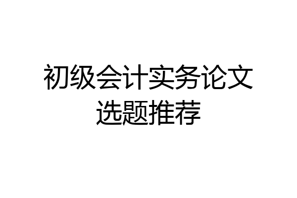 初级会计实务论文选题推荐
