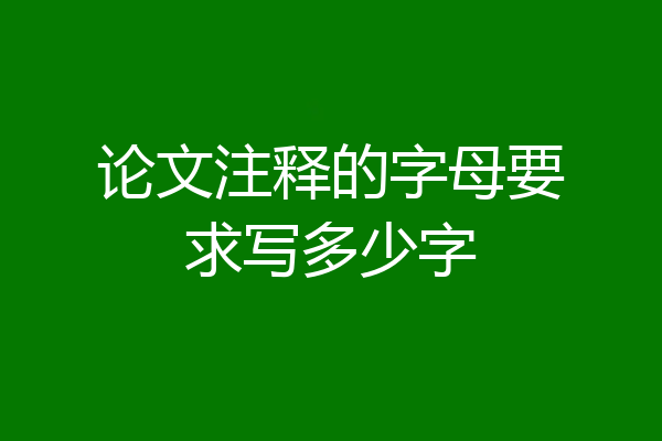 论文注释的字母要求写多少字