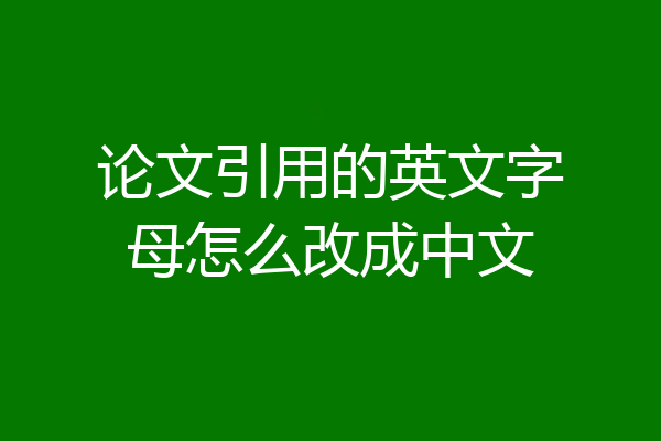 论文引用的英文字母怎么改成中文