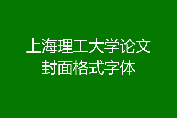 上海理工大学论文封面格式字体