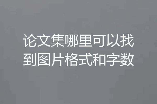 论文集哪里可以找到图片格式和字数