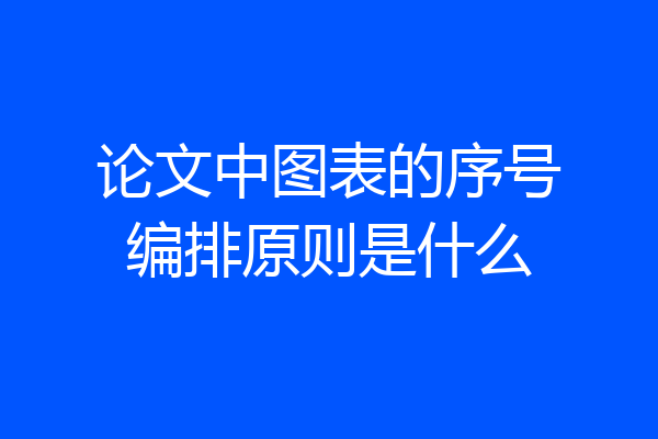 论文中图表的序号编排原则是什么