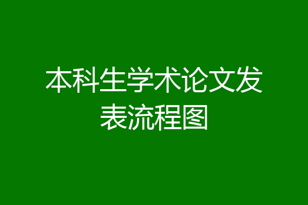 本科生学术论文发表流程图