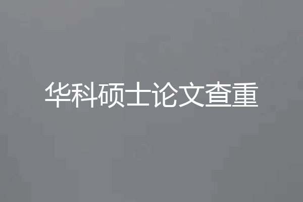 华科硕士论文查重