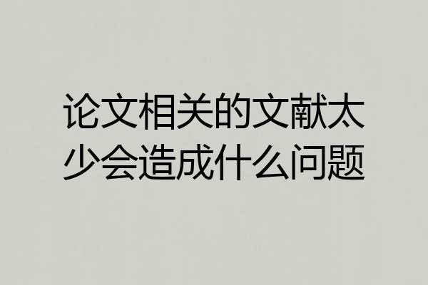 论文相关的文献太少会造成什么问题