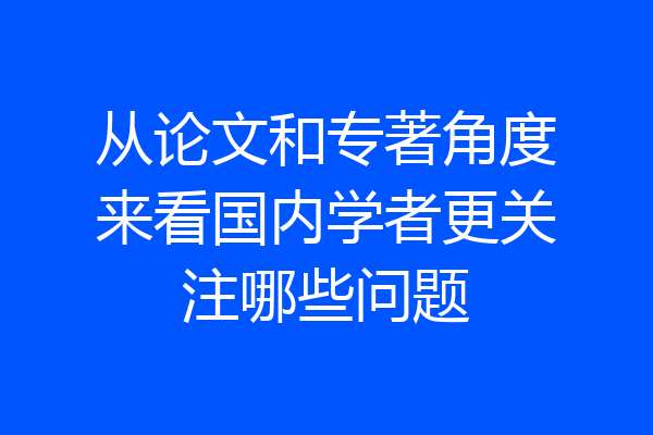 从论文和专著角度来看国内学者更关注哪些问题