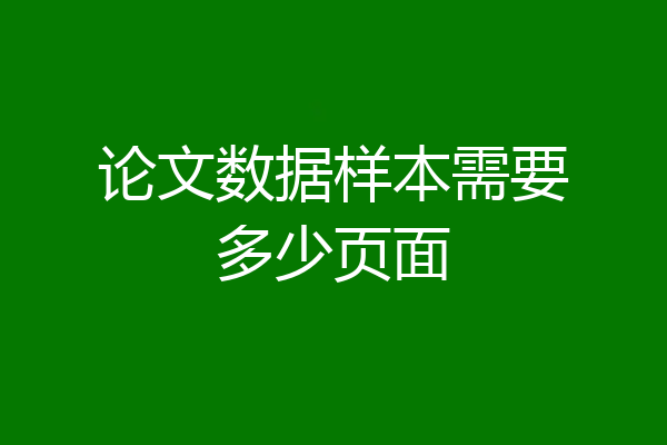 论文数据样本需要多少页面