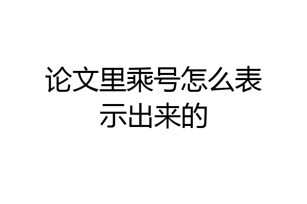 论文里乘号怎么表示出来的