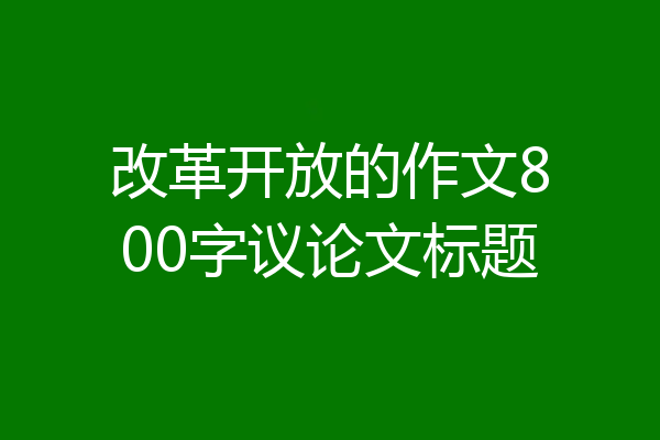 改革开放的作文800字议论文标题