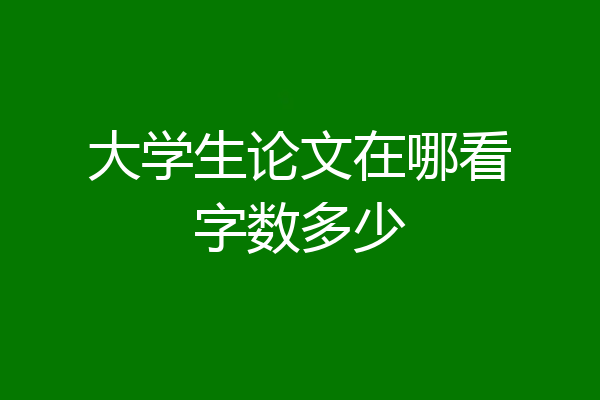 大学生论文在哪看字数多少