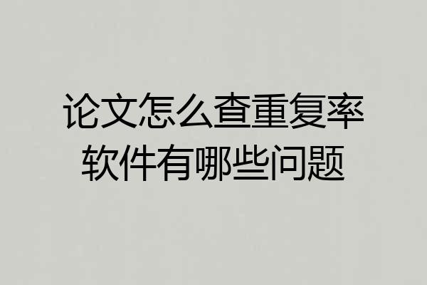 论文怎么查重复率软件有哪些问题