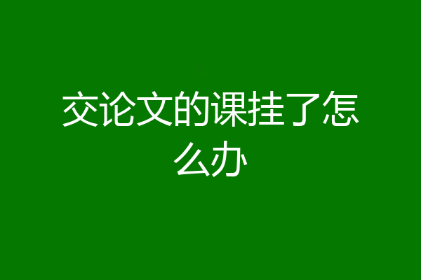 交论文的课挂了怎么办