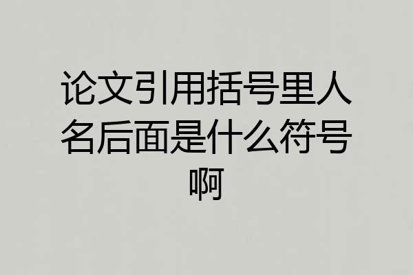 论文引用括号里人名后面是什么符号啊