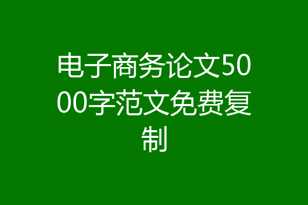 电子商务论文5000字范文免费复制