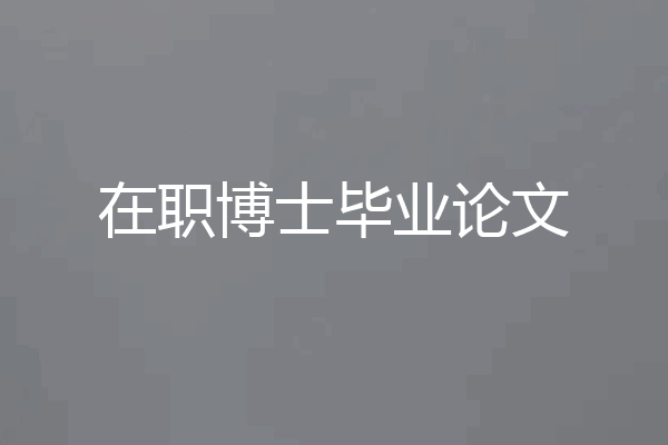 在职博士毕业论文
