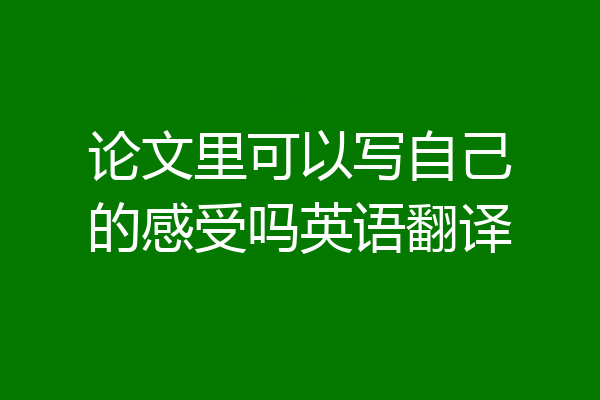 论文里可以写自己的感受吗英语翻译