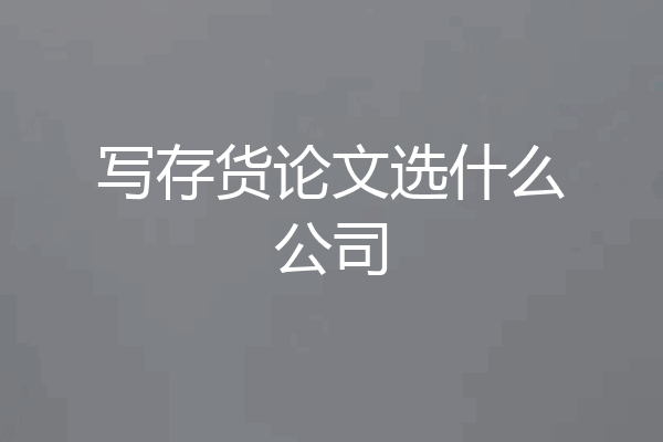 写存货论文选什么公司