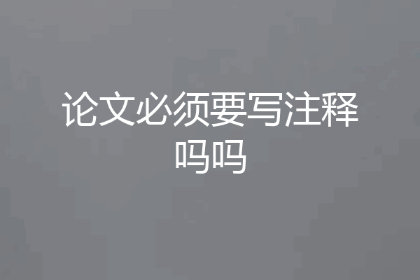 论文必须要写注释吗吗