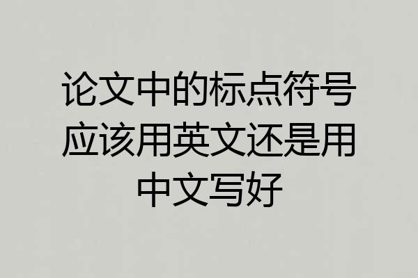 论文中的标点符号应该用英文还是用中文写好