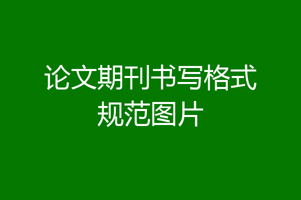 论文期刊书写格式规范图片