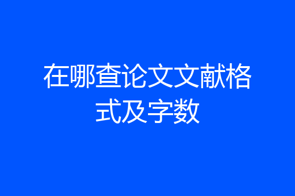 在哪查论文文献格式及字数