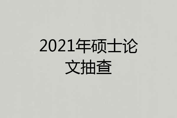 2021年硕士论文抽查