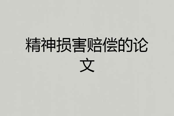 精神损害赔偿的论文
