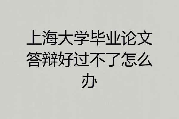 上海大学毕业论文答辩好过不了怎么办