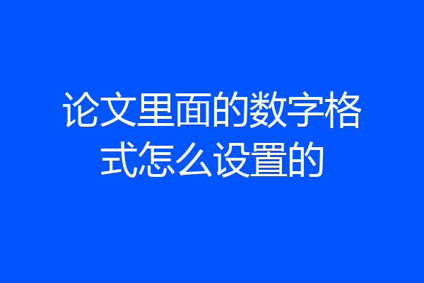 论文里面的数字格式怎么设置的
